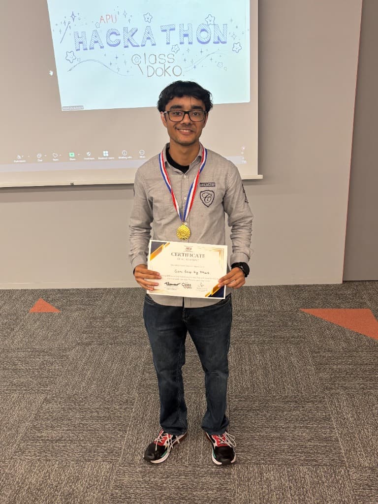 Amol Saini with MVP Hackathon Certificate